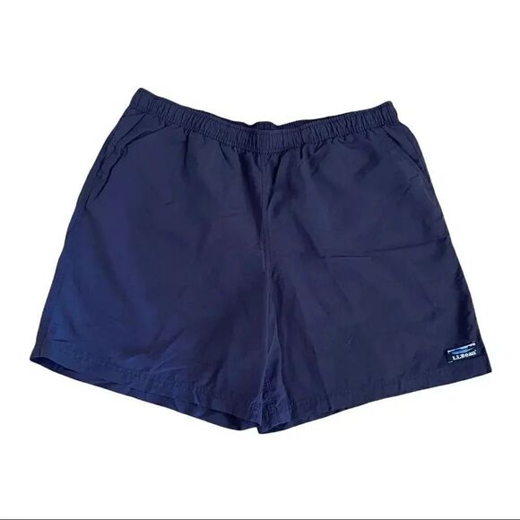 2 for $30 LLBean Elastic Waist Navy Men Swimming Trunks - Picture 1 of 8